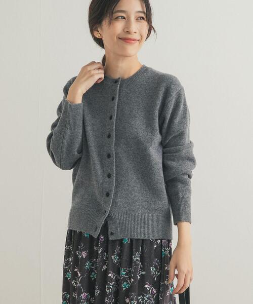 セール】ウールサテン釦コンパクトカーディガン（カーディガン/ボレロ