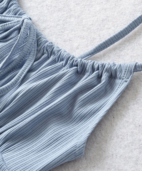 CERCA（チェルカ）の「【 MEMECLE / メメクル 】レースアップ フリルギャザー キャミソール（キャミソール・レディース・ライトブルー/ブラック/グレー/パープル・MEDIUM）」の7枚目の写真