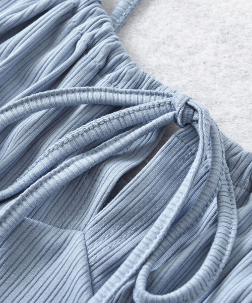 CERCA（チェルカ）の「【 MEMECLE / メメクル 】レースアップ フリルギャザー キャミソール（キャミソール・レディース・ライトブルー/ブラック/グレー/パープル・MEDIUM）」の12枚目の写真