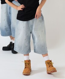 こども ビームス | BEAMS × こども ビームス / クォーターレングス ペインター ワイド デニムパンツ 2026（110～160cm）(デニムパンツ)