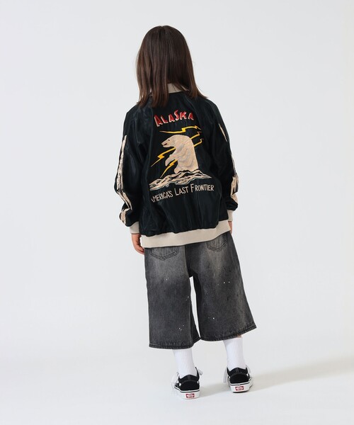 こども ビームス(コドモビームス)の「BEAMS × こども ビームス / クォーターレングス ペインター ワイド デニムパンツ 2026(110~160cm)(デニムパンツ・キッズ・サックスブルー/ブラック・S(110-120)/M(130-140))」の6枚目の写真