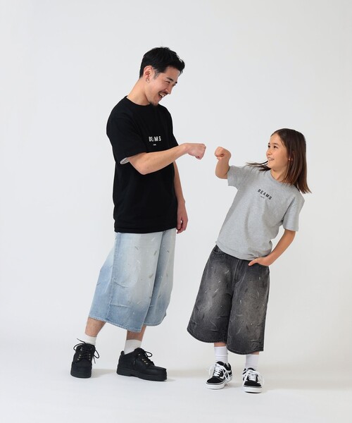 こども ビームス(コドモビームス)の「BEAMS × こども ビームス / クォーターレングス ペインター ワイド デニムパンツ 2026(110~160cm)(デニムパンツ・キッズ・サックスブルー/ブラック・S(110-120)/M(130-140))」の7枚目の写真