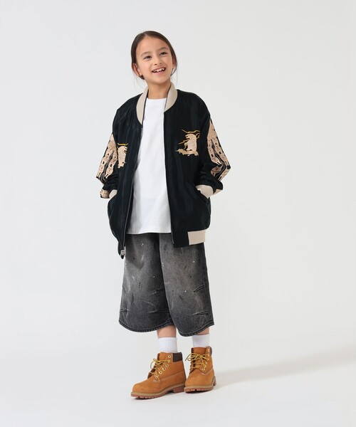 こども ビームス(コドモビームス)の「BEAMS × こども ビームス / クォーターレングス ペインター ワイド デニムパンツ 2026(110~160cm)(デニムパンツ・キッズ・サックスブルー/ブラック・S(110-120)/M(130-140))」の10枚目の写真