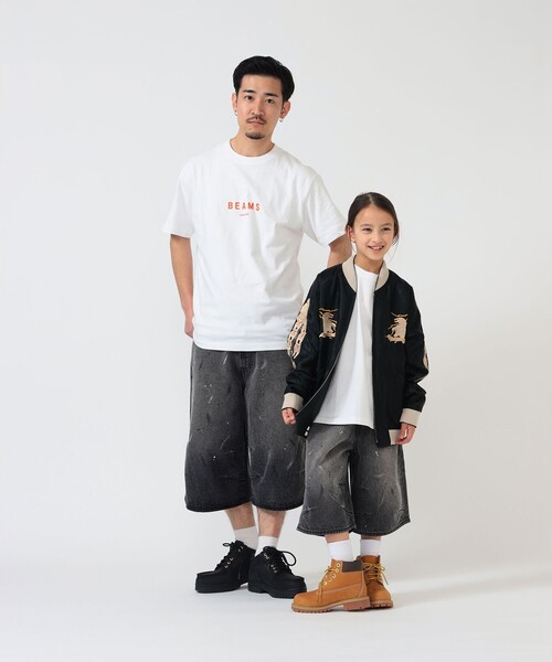 こども ビームス(コドモビームス)の「BEAMS × こども ビームス / クォーターレングス ペインター ワイド デニムパンツ 2026(110~160cm)(デニムパンツ・キッズ・サックスブルー/ブラック・S(110-120)/M(130-140))」の11枚目の写真