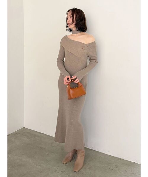 セール】【POLO BCSコラボ】オフショルチョーカーニットワンピース 