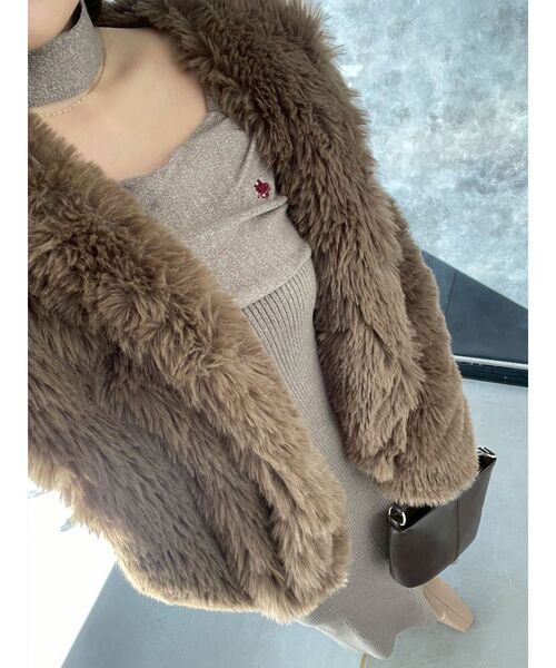 LAGUNAMOON（ラグナムーン）の「【POLO BCSコラボ】オフショルチョーカーニットワンピース（ワンピース・レディース・ブラック/ベージュ/モカ・SMALL/MEDIUM）」の9枚目の写真