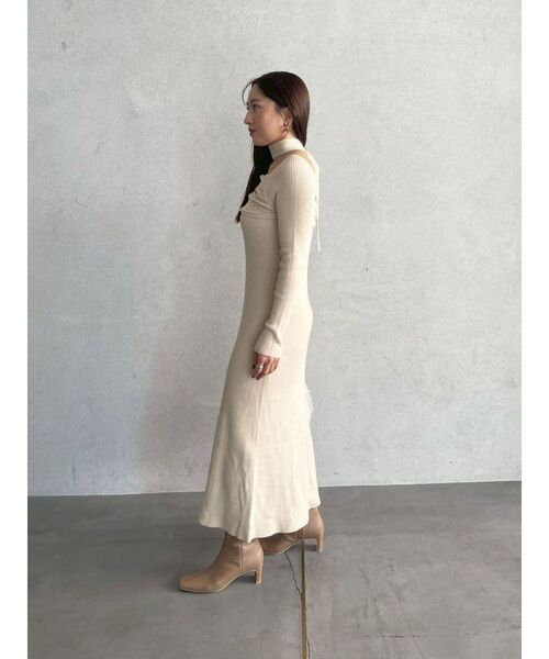 【新品未使用】LagunaMoon × POLOコラボワンピース ラグナムーン LAGUNAMOON 【POLO BCSコラボ】シャツカラーニット