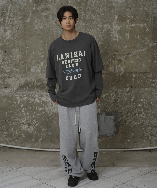 ERER(エルエル)の「Overfit Vintage Painted Surf Club Artwork T-Shirt Charcoal(Tシャツ/カットソー・レディース・チャコール・1/2)」の3枚目の写真