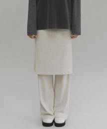 Naia layered skirt pants (oatmeal melange)
