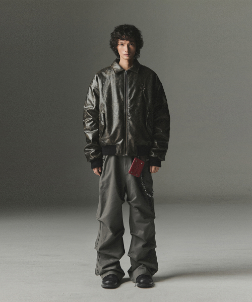 NOT4NERD（ノットフォーナード）の「Stair Shirred Flare Fit Cotton Pants - Charcoal（その他パンツ・レディース・その他・MEDIUM/LARGE/X-LARGE）」の4枚目の写真