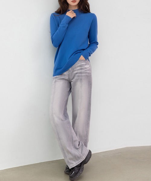 DAY CLOSET（デイ クローゼット）の「何気ない日も、きれいに見せる。長袖ハイネックリブニットトップス レディース（ニット/セーター・レディース・グレー/ホワイト/ダークブラウン/レッド・FREE）」の21枚目の写真