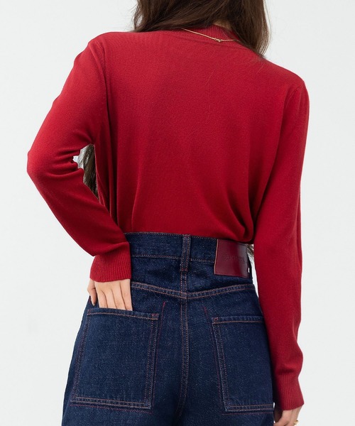 DAY CLOSET（デイ クローゼット）の「何気ない日も、きれいに見せる。長袖ハイネックリブニットトップス レディース（ニット/セーター・レディース・グレー/ホワイト/ダークブラウン/レッド・FREE）」の14枚目の写真