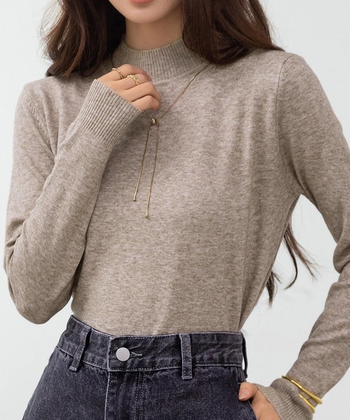 DAY CLOSET（デイ クローゼット）の「何気ない日も、きれいに見せる。長袖ハイネックリブニットトップス レディース（ニット/セーター・レディース・グレー/ホワイト/ダークブラウン/レッド・FREE）」の18枚目の写真