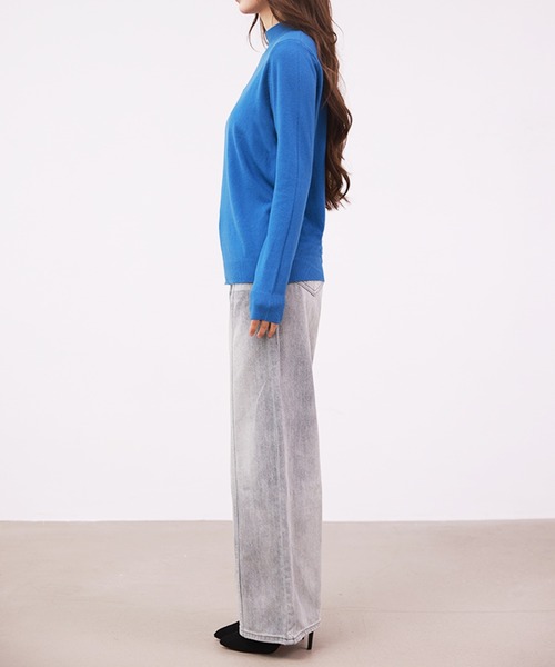 DAY CLOSET（デイ クローゼット）の「何気ない日も、きれいに見せる。長袖ハイネックリブニットトップス レディース（ニット/セーター・レディース・グレー/ホワイト/ダークブラウン/レッド・FREE）」の10枚目の写真