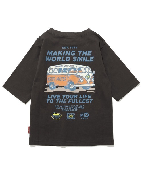 KRIFF MAYER Kid's Collection(クリフメイヤーキッズコレクション)の「【綿100%・5分袖】楽LUCK五分袖Tシャツ(BUS)(Tシャツ/カットソー・キッズ・オフホワイト/ミント/オレンジ/チャコール・160/150/140/130/120/170)」の15枚目の写真