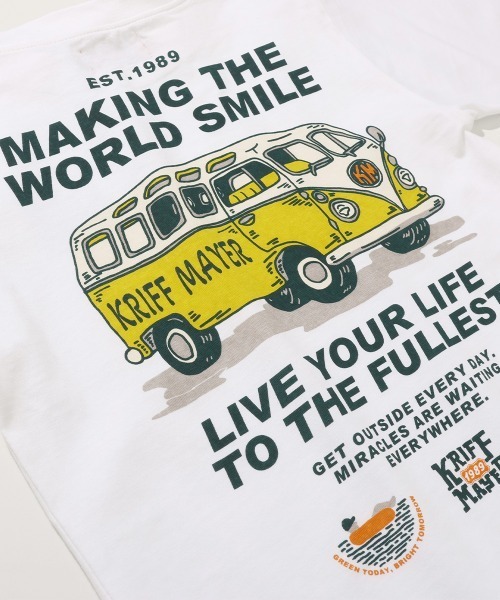 KRIFF MAYER Kid's Collection(クリフメイヤーキッズコレクション)の「【綿100%・5分袖】楽LUCK五分袖Tシャツ(BUS)(Tシャツ/カットソー・キッズ・オフホワイト/ミント/オレンジ/チャコール・160/150/140/130/120/170)」の6枚目の写真
