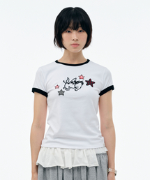 STAR BUNNY RINGER T-SHIRT [WHITE]