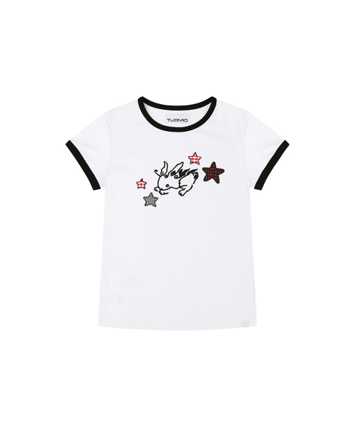 TUOMIO（トゥオミオ）の「STAR BUNNY RINGER T-SHIRT [WHITE]（Tシャツ/カットソー・レディース・その他・1/2）」の2枚目の写真