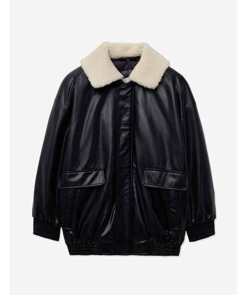 LADY VOLUME(レディーボリューム)の「SHEARING VINTAGE WASHED LEATHER PADDING JUMPER_BLACK(ダウンジャケット/コート・レディース・その他・FREE)」の12枚目の写真