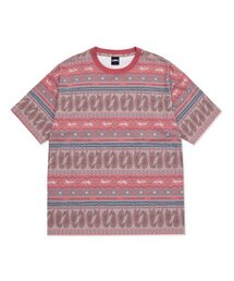 LMC ETHNIC PAISLEY STRIPE TEE red