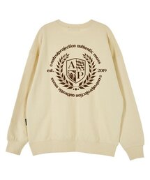 バックシールドエンブレムオーバーサイズドロップショルダースウェット_バター