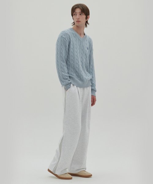 SECONDMONO（セカンドモノローグ）の「キーホールサイド配色ワイドスウェットパンツライトグレー_SEPT022LGRAY（スウェットパンツ・メンズ・その他・MEDIUM/LARGE）」の5枚目の写真