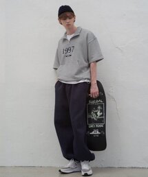 HUKE（ヒューク）の「スケートワイドバルーンジョガーパンツ（ネイビー）（スウェットパンツ）」