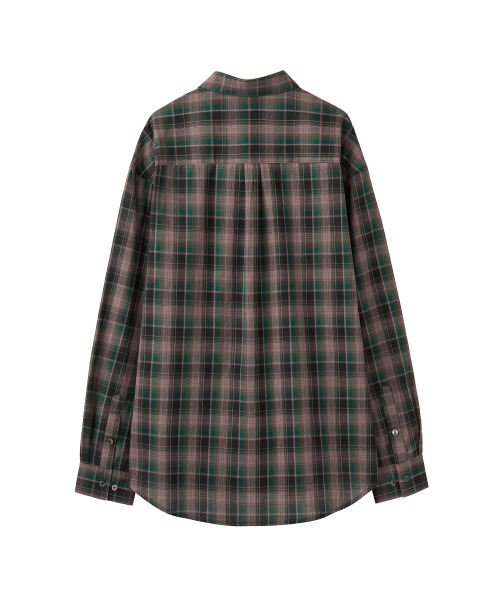 AREUBAN(アルバン)の「フォレストチェックシャツ_ウォーターメロン(シャツ/ブラウス・メンズ・ダークグリーン・2/4/3)」の2枚目の写真