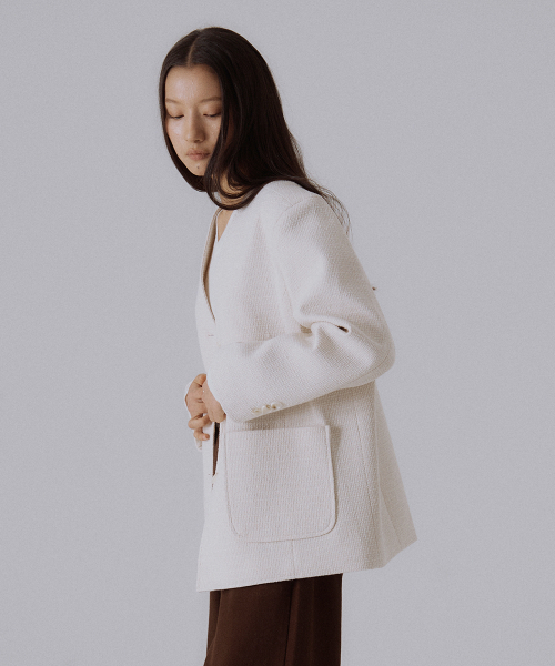 SILN(シルン)の「Heritage tweed jacket (IVORY)(テーラードジャケット・レディース・その他・FREE)」の2枚目の写真