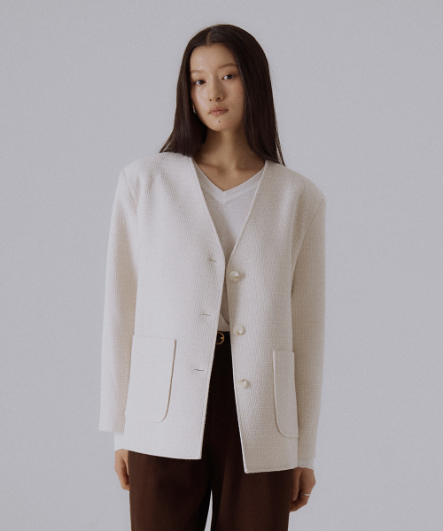 SILN(シルン)の「Heritage tweed jacket (IVORY)(テーラードジャケット・レディース・その他・FREE)」の3枚目の写真