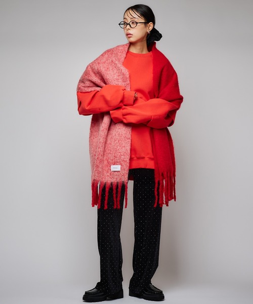 Narcissus（ナルシス）の「バイカラーマフラー（マフラー・レディース・ブラック/レッド/イエロー・FREE）」の6枚目の写真