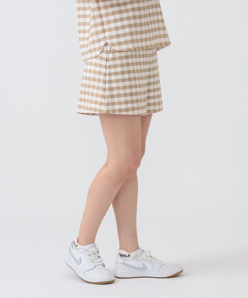 BEAMS GOLF（ビームスゴルフ）の「PURPLE LABEL / ビッグギンガムチェック ショートパンツ（その他パンツ・レディース・ブラック/ベージュ・SMALL/MEDIUM）」の2枚目の写真