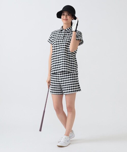 BEAMS GOLF（ビームスゴルフ）の「PURPLE LABEL / ビッグギンガムチェック ショートパンツ（その他パンツ・レディース・ブラック/ベージュ・SMALL/MEDIUM）」の4枚目の写真