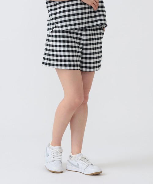 BEAMS GOLF（ビームスゴルフ）の「PURPLE LABEL / ビッグギンガムチェック ショートパンツ（その他パンツ・レディース・ブラック/ベージュ・SMALL/MEDIUM）」の5枚目の写真