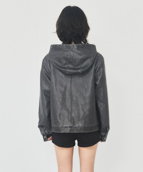 as you are（アズユーアー）の「◇ASYOUARE◇ブランド直輸入正規品/丈が選べる/トラック レザー フーディー ジャケット TRACK LEATHER HOODIE JACKET（その他アウター・レディース・ブラウン/チャコール・S/M）」の15枚目の写真