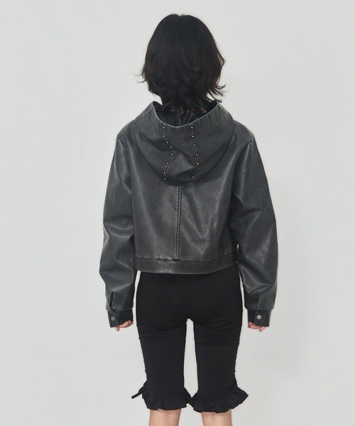 as you are（アズユーアー）の「◇ASYOUARE◇ブランド直輸入正規品/丈が選べる/トラック レザー フーディー ジャケット TRACK LEATHER HOODIE JACKET（その他アウター・レディース・ブラウン/チャコール・S/M）」の19枚目の写真
