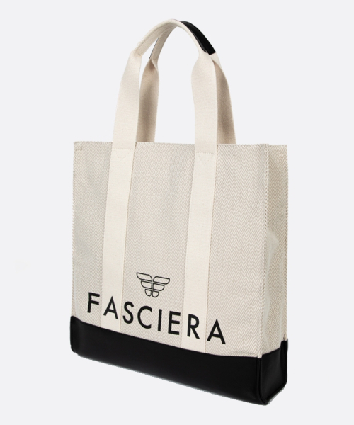 FASCIERA（ファシエラ）の「クラシックレザーコンビオブロングバッグ_アリアス13（トートバッグ・レディース・ライトグレー/アイボリー・FREE）」の3枚目の写真