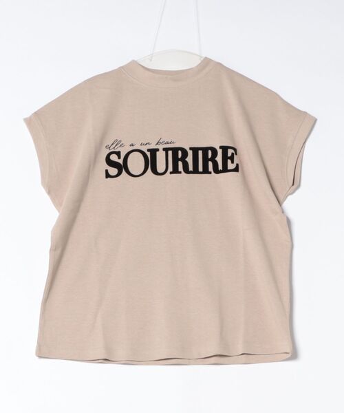 INTERPLANET(インタープラネット)の「【UV・接触冷感】フロッキーロゴプリントフレンチスリーブプルオーバー(Tシャツ/カットソー・レディース・オフホワイト/ライトベージュ/チャコールグレー・FREE)」の20枚目の写真