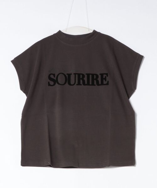 INTERPLANET(インタープラネット)の「【UV・接触冷感】フロッキーロゴプリントフレンチスリーブプルオーバー(Tシャツ/カットソー・レディース・オフホワイト/ライトベージュ/チャコールグレー・FREE)」の21枚目の写真