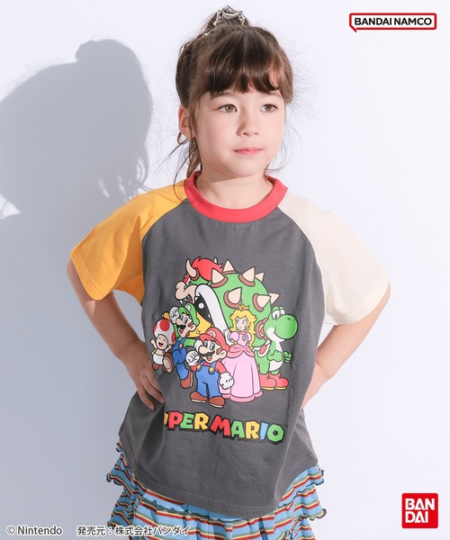 BANDAI(バンダイ)の「【スーパーマリオ】別注マルチカラープリントTシャツ(Tシャツ/カットソー・キッズ・ホワイト系その他/パープル系その他/グレー系その他/イエロー系その他・100/110/120/130/140/150)」の3枚目の写真