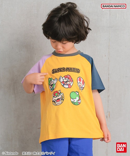 BANDAI(バンダイ)の「【スーパーマリオ】別注マルチカラープリントTシャツ(Tシャツ/カットソー・キッズ・ホワイト系その他/パープル系その他/グレー系その他/イエロー系その他・100/110/120/130/140/150)」の1枚目の写真