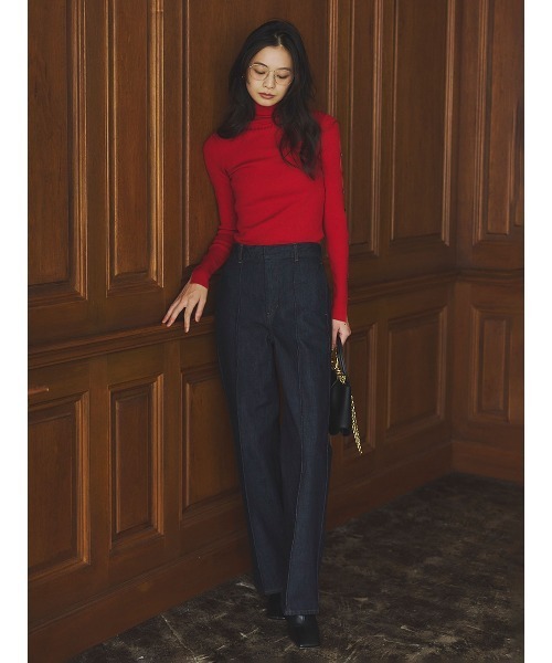 anuans（アニュアンス）の「スリムフィットストレートデニム（デニムパンツ・レディース・インディゴブルー/モカ・0/1/2）」の7枚目の写真