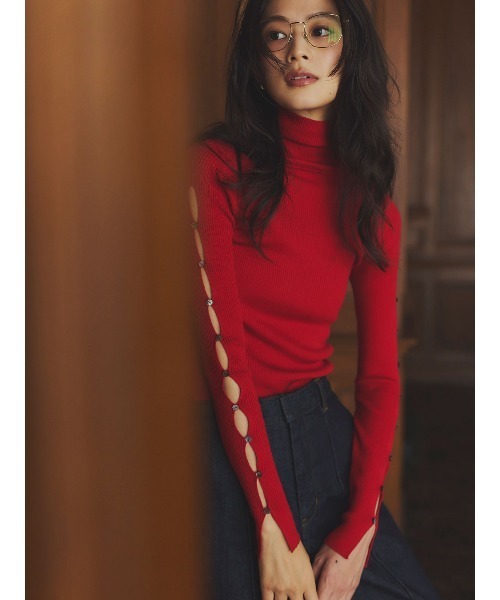 anuans（アニュアンス）の「スリムフィットストレートデニム（デニムパンツ・レディース・インディゴブルー/モカ・0/1/2）」の8枚目の写真