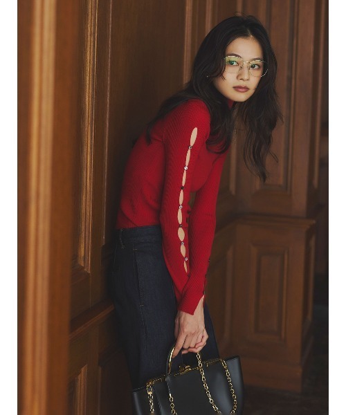 anuans（アニュアンス）の「スリムフィットストレートデニム（デニムパンツ・レディース・インディゴブルー/モカ・0/1/2）」の9枚目の写真