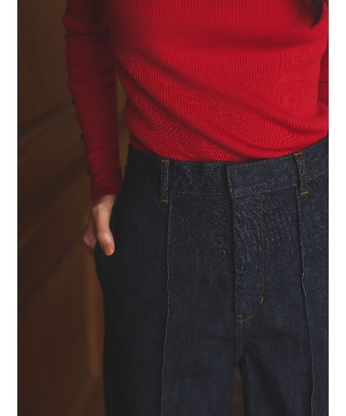 anuans（アニュアンス）の「スリムフィットストレートデニム（デニムパンツ・レディース・インディゴブルー/モカ・0/1/2）」の10枚目の写真
