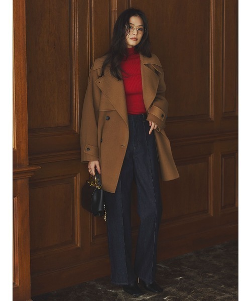 anuans（アニュアンス）の「スリムフィットストレートデニム（デニムパンツ・レディース・インディゴブルー/モカ・0/1/2）」の14枚目の写真