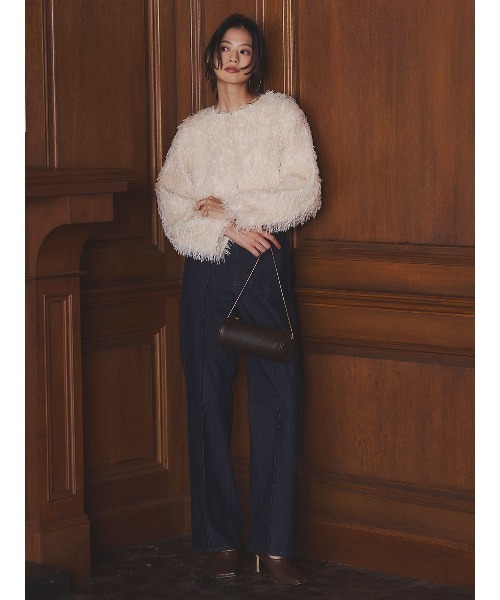 anuans（アニュアンス）の「スリムフィットストレートデニム（デニムパンツ・レディース・インディゴブルー/モカ・0/1/2）」の19枚目の写真