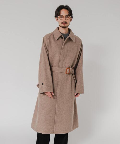 URBAN RESEARCH(アーバンリサーチ)の「WOOL BEAVER BELTED COAT(ステンカラーコート・メンズ・モカ/ブラック/ブラウン・MEDIUM/LARGE)」の1枚目の写真
