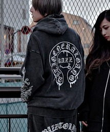 SILVER BULLET（シルバーバレット）の「『RAZZIS/ラズイズ』ドロッピングサークルロゴ刺繍長袖ジップアップパーカー（パーカー）」