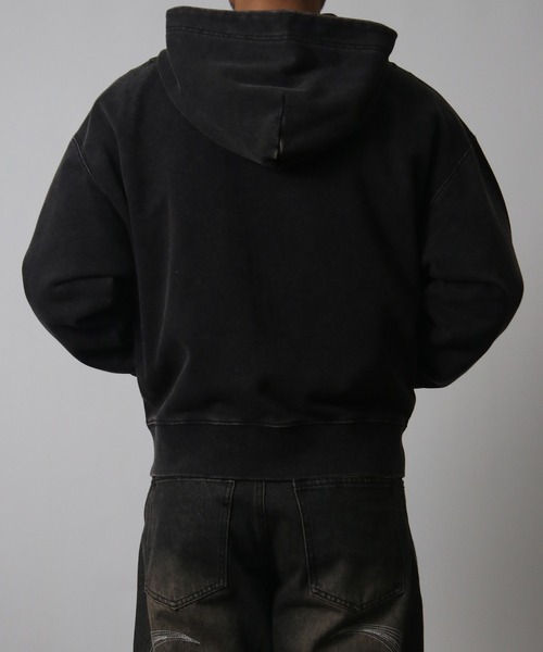 NYLAUS(ナイラス)の「【NYS】トライバル刺繍 ヴィンテージ アイレット ZIPパーカー ダブルジップパーカー ショート丈 ユニセックス(パーカー・メンズ・ブラウン/チャコール・L/M)」の18枚目の写真